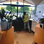 Reception desk cleaning at a school by Triple Star Commercial Cleaning, Christchurch and Auckland.