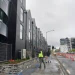 Triple Star Commercial Cleaning team performing a high-rise exterior building wash and window cleaning in Christchurch and Auckland