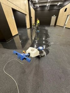 Commercial floor scrubbing and builders cleaning in Christchurch using professional floor cleaning equipment by Triple Star Commercial Cleaning.